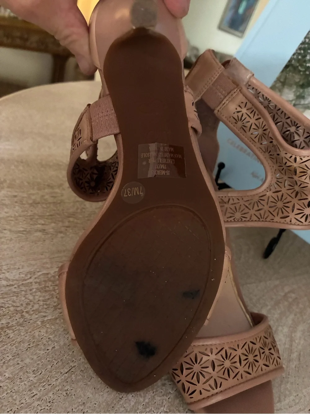 Jessica Simpson Laser-Cut Strappy High Heels - Tan
